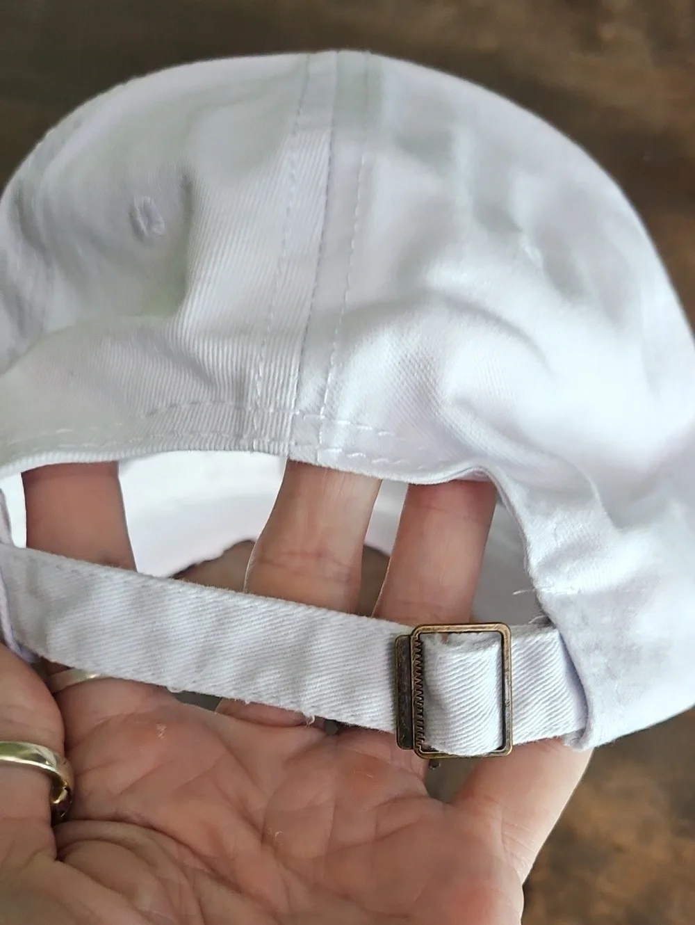 NWT White Denim Distressed Baseball Cap